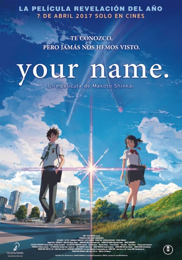 'Your Name' de Makoto Shinkai se estrenará en España el 7 de abril • En tu pantalla